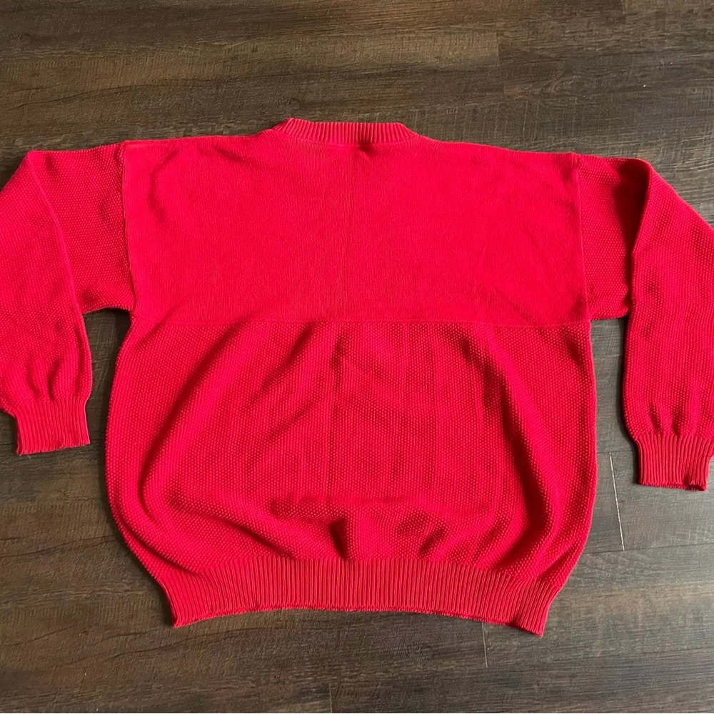 adidas Red Crewneck Sweater with Trefoil Logo